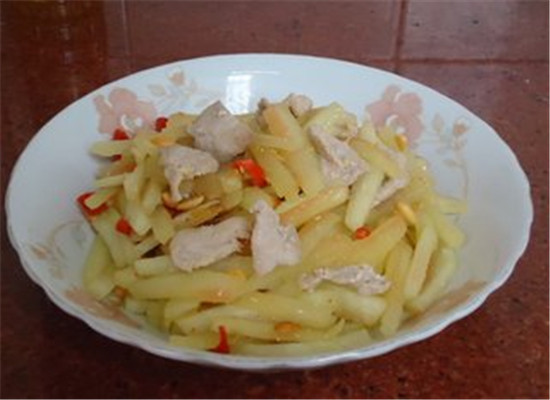 西瓜片炒肉丝 孕妈妈首选西瓜食谱  第4张
